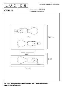 Настенный светильник Lucide Ovalis 12219/02/02