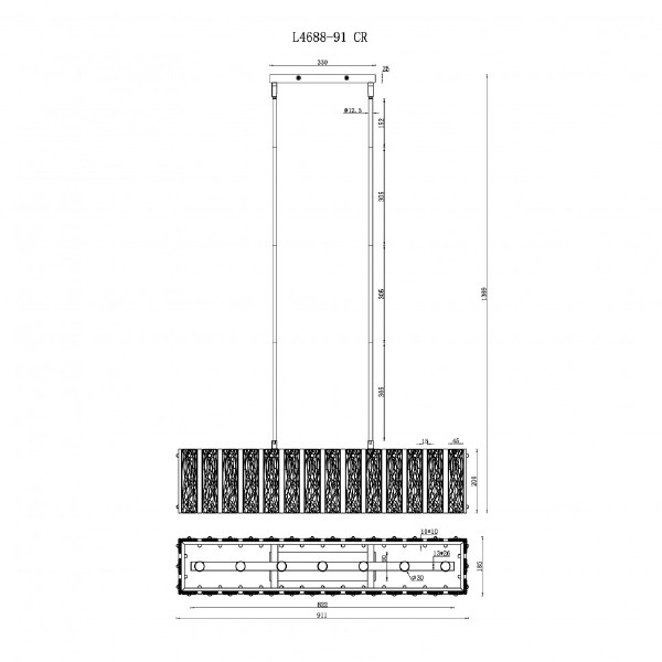 Люстра на штанге iLamp Panorama L4688-91 CR