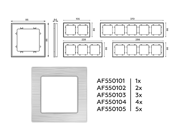 Рамка Ambrella Volt Platos Металл AF550101