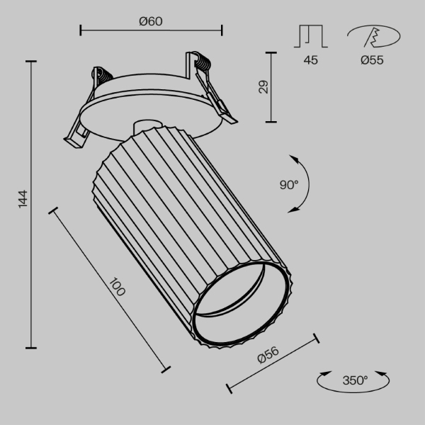 Встраиваемый светильник Maytoni Calipso C110CL-01-GU10-BS