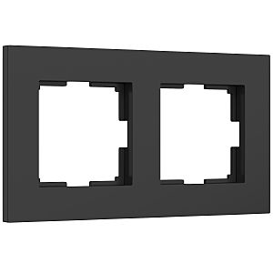Рамка Werkel Slab черный софт W0022908/ Рамка на 2 поста Slab (черный софт)