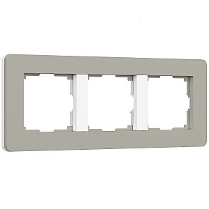 Рамка Werkel Split дымчатый/белый, soft-touch W0033067/ Рамка на 3 поста Split (дымчатый/белый, soft-touch)