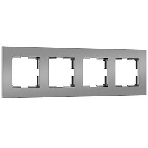 Рамка Werkel Slab серебро софт W0042965/ Рамка на 4 поста Slab (серебро софт)
