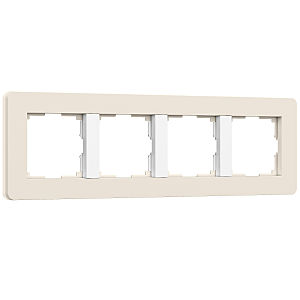 Рамка Werkel Split айвори/белый, soft-touch W0043066/ Рамка на 4 поста Split (айвори/белый, soft-touch)