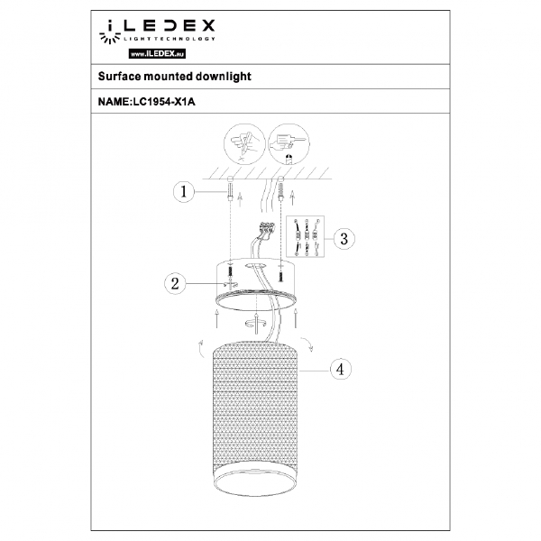 Накладной светильник ILedex Delta 1954-10W-3000K-36 BK+SL