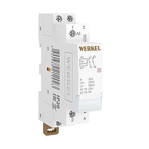 Контактор модульный Werkel Контакторы W941M25O/ Контактор модульный 25 A 2NO (1 мод.)