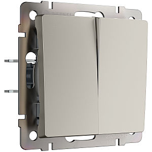 Выключатель Werkel W1222004/ Выключатель двухклавишный проходной (дымчатый)