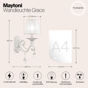 Настенное бра Maytoni Grace ARM247-01-G