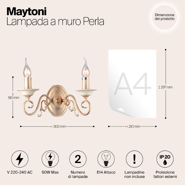 Настенное бра Maytoni Perla ARM337-02-R