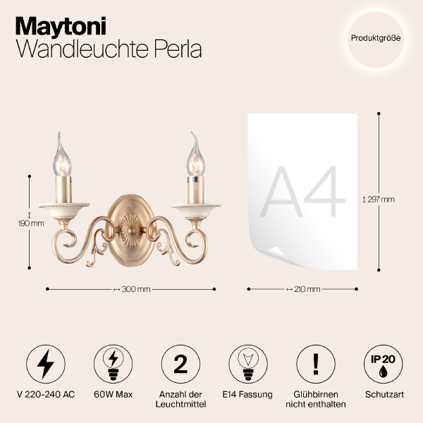 Настенное бра Maytoni Perla ARM337-02-R